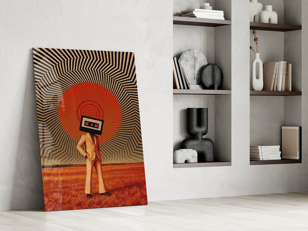 Surreal artwork in a teen's bedroom with vintage palette