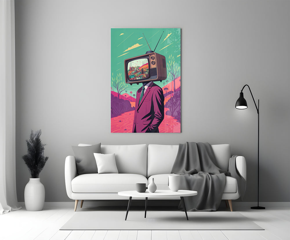 Surreal glass print bringing pop edge to a teen's bedroom