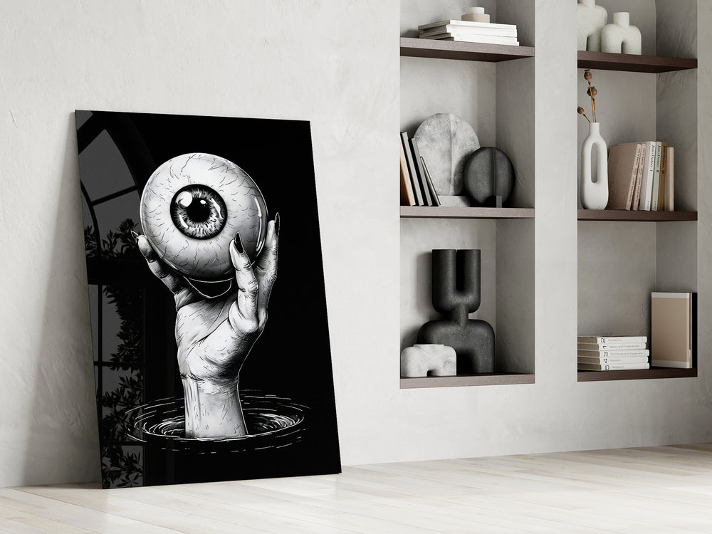 Surreal artwork in a contemporary cinema-room accent wall