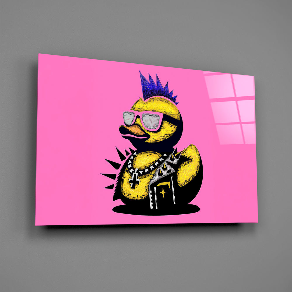 Punk-graphic panel anchoring a children's room wall