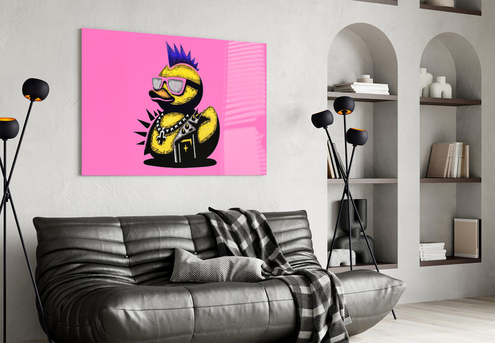 Punk Duck artwork styled in a creative studio interior