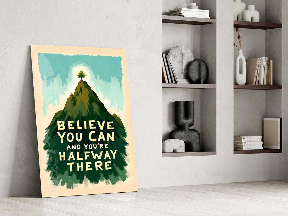 Motivation artwork in an outdoor-enthusiast lounge