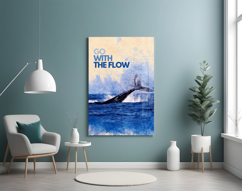 Go With The Flow artwork styled in a wellness practice interior