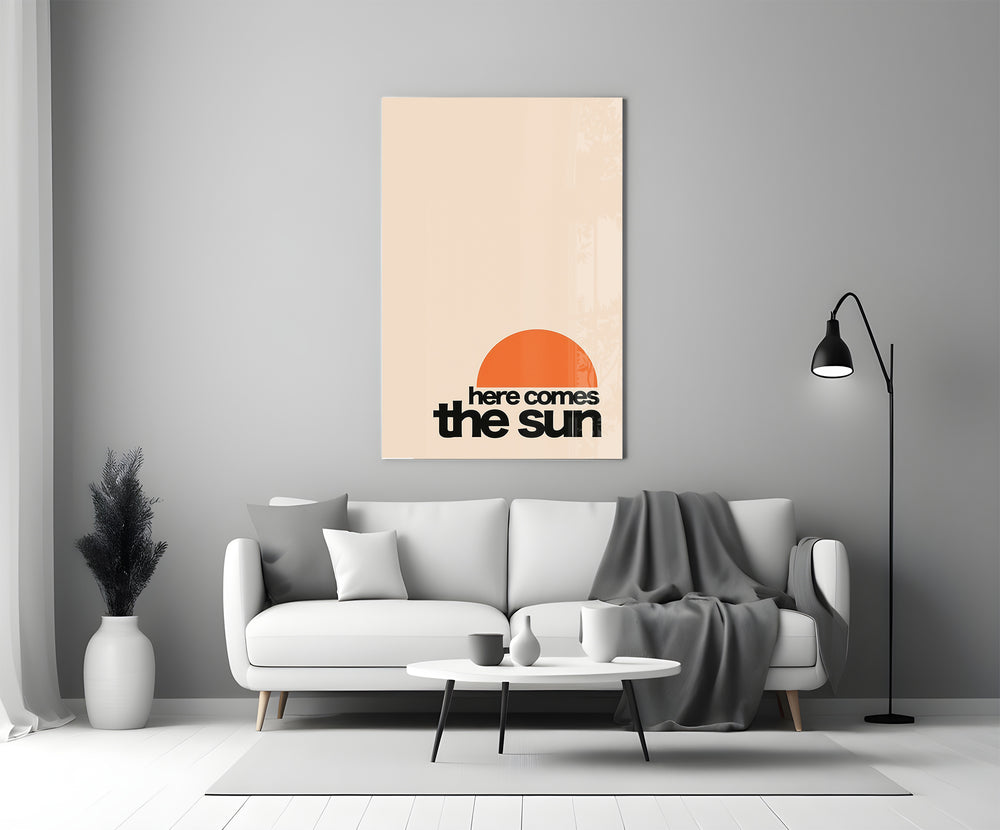 Mid-century glass print bringing calm to a creative office