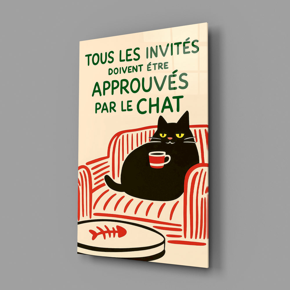 Café-style cat panel anchoring a breakfast nook wall
