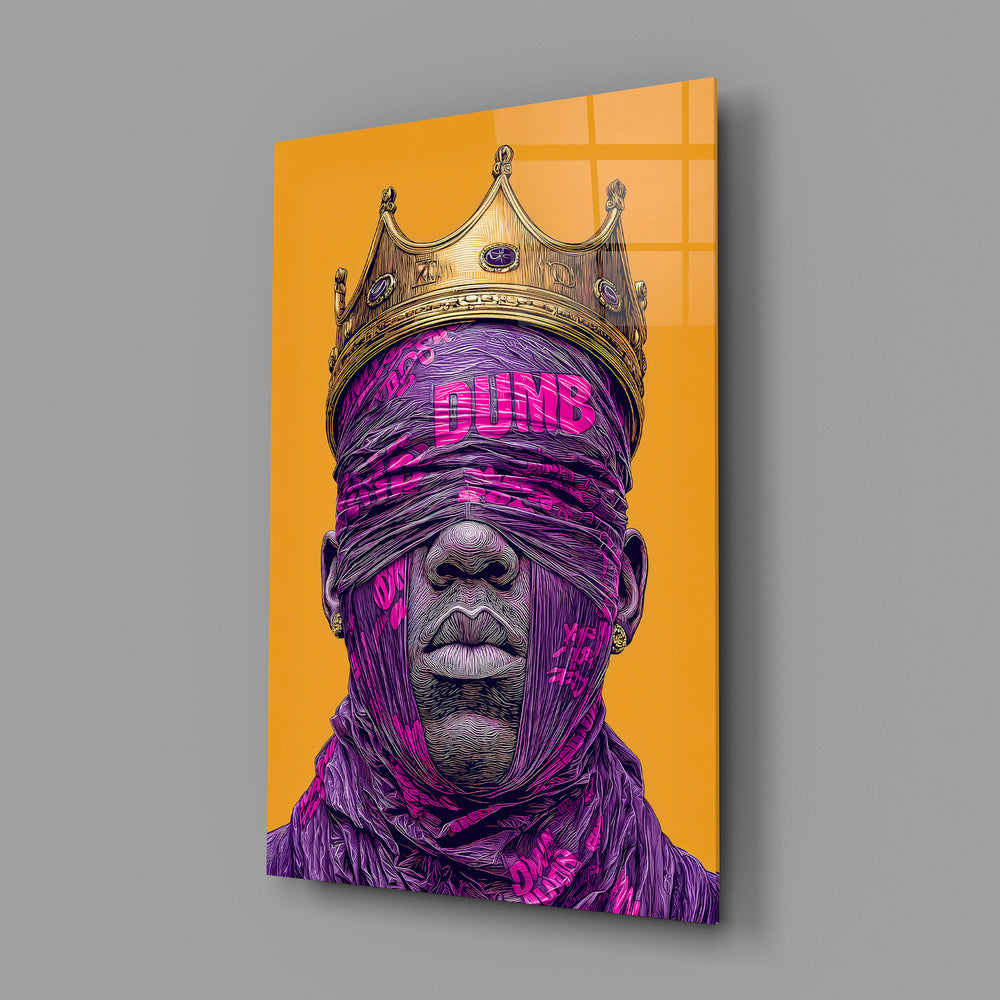 Pop-graffiti portrait panel anchoring a designer's office wall