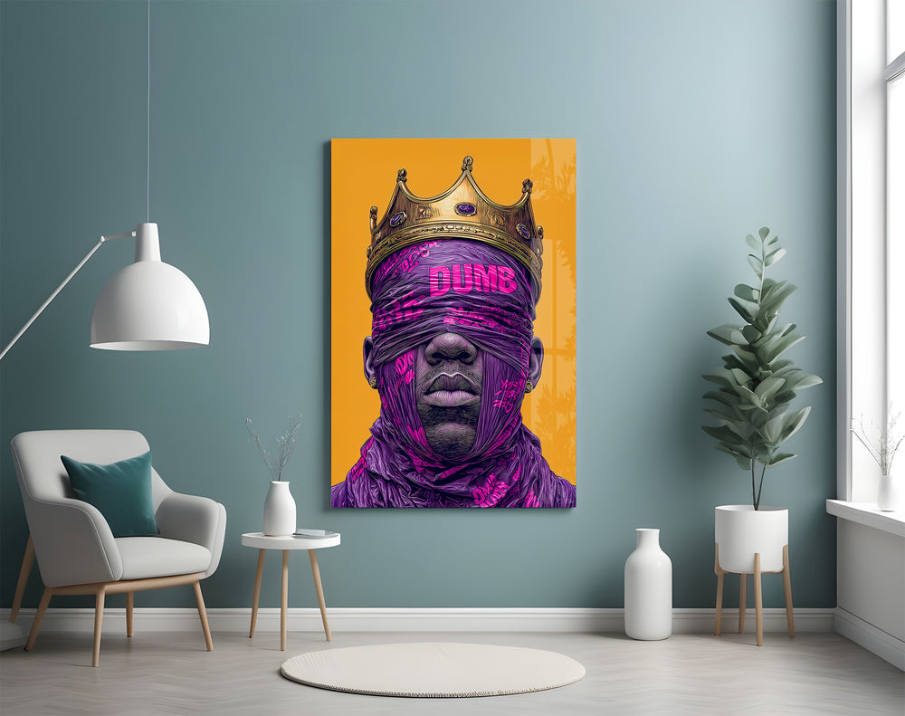 Royal Blindfolded artwork styled in a master bedroom with bold palette