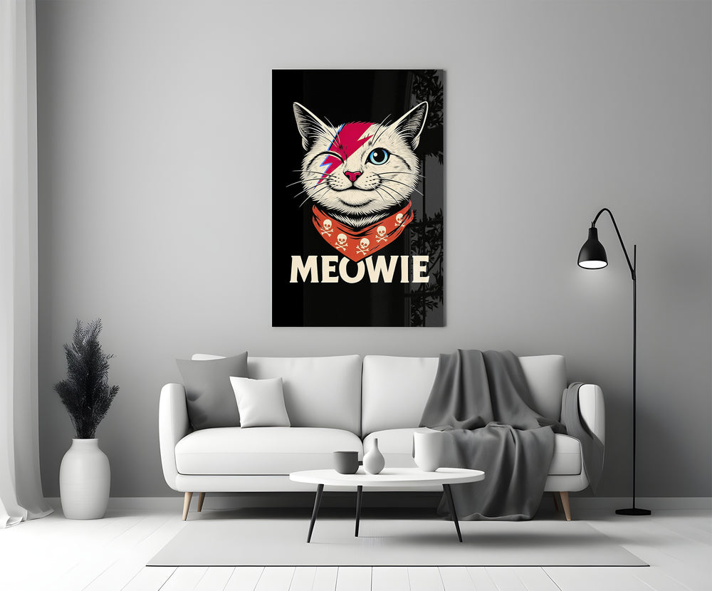 Pop-tribute glass print bringing edge to a tattoo parlor