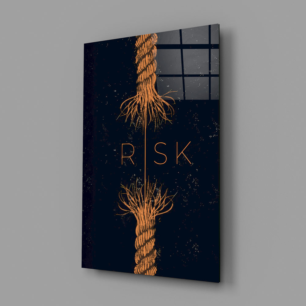 Typography-concept panel anchoring an executive office wall