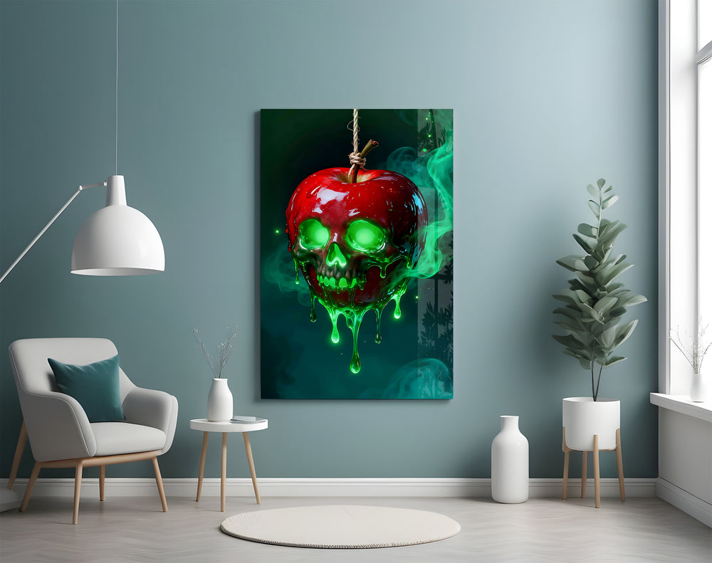 Poisoned Apple artwork styled in a teen's bedroom with witchy palette