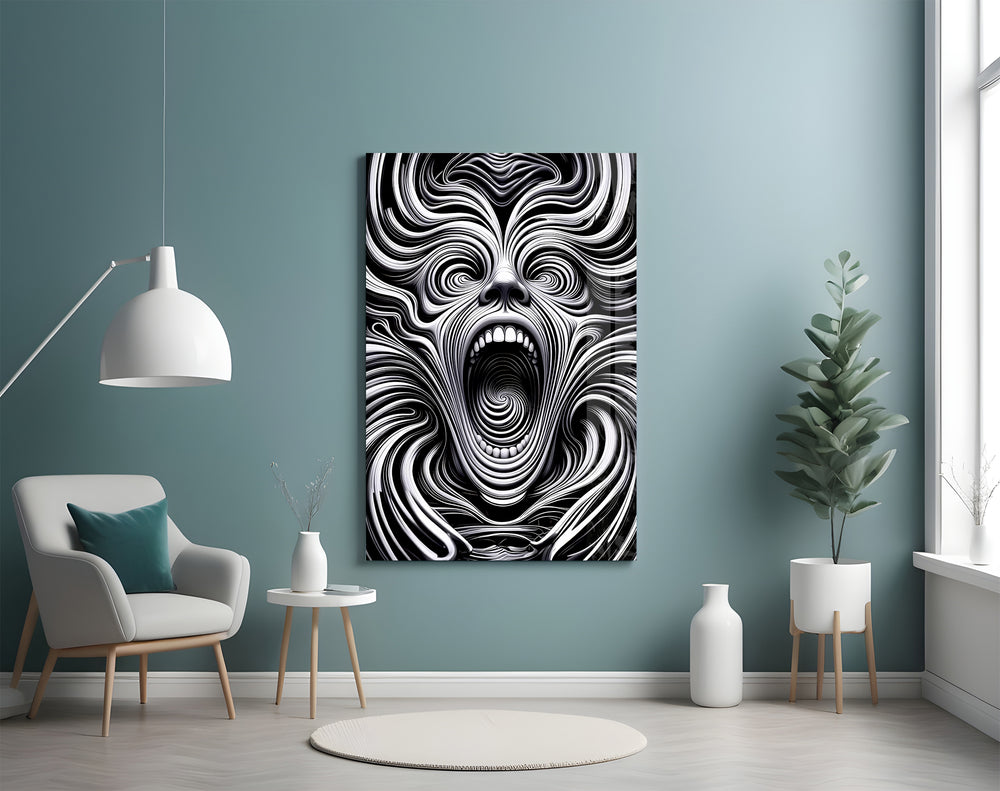 Spiral Scream artwork styled in a tattoo parlor interior