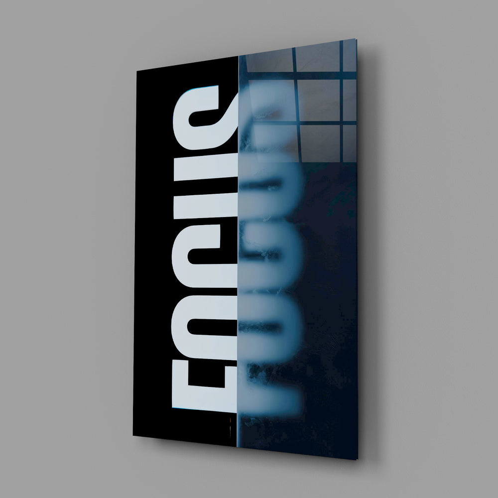 Conceptual design-poster panel anchoring a co-working space wall
