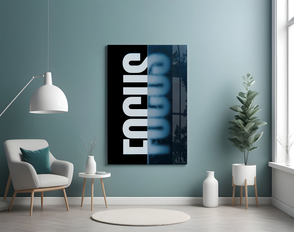 Focus artwork styled in a creative studio interior