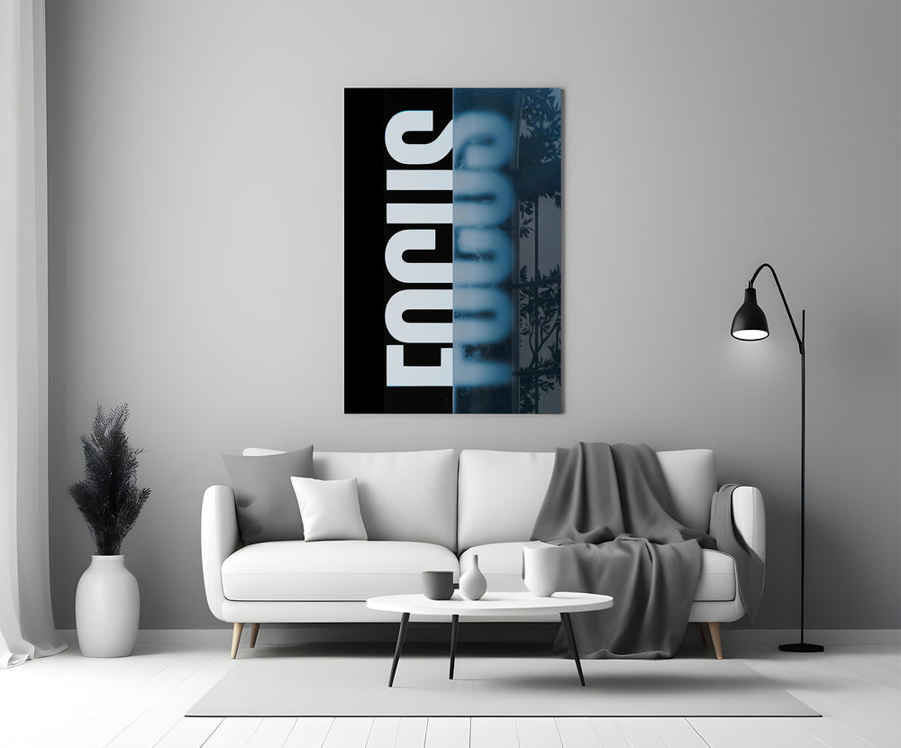Conceptual glass print bringing design clarity to a study