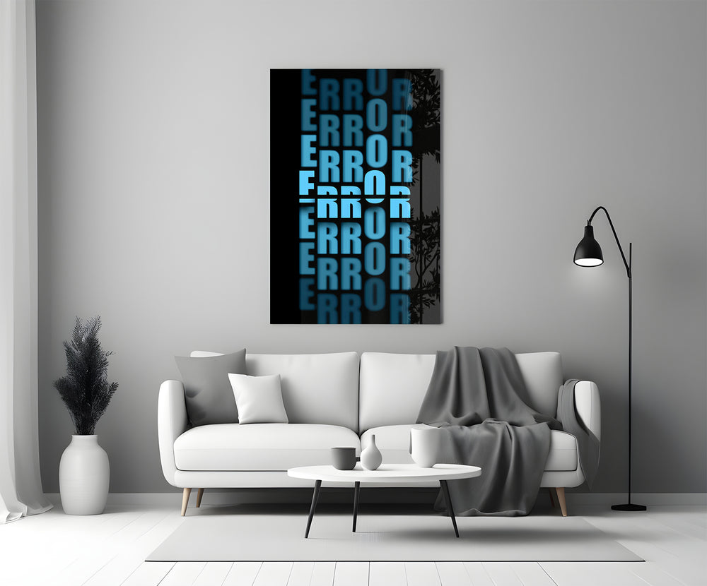 Glitch glass print bringing digital edge to a teen's bedroom