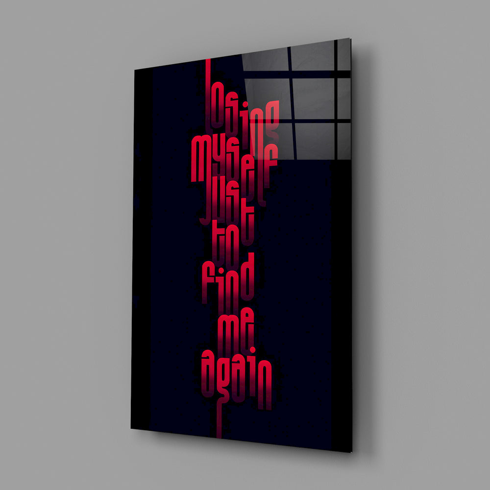 Editorial-typography panel anchoring a master bedroom wall