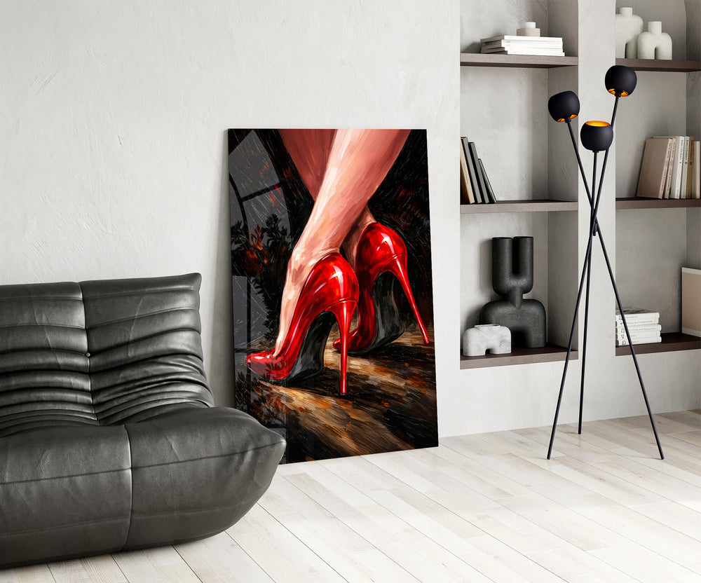 Stiletto panel against a moody dark-painted accent wall
