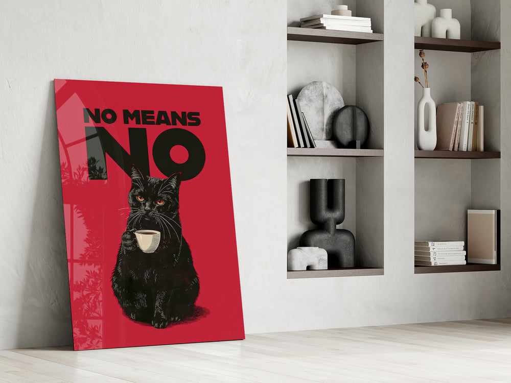 No Means No artwork in a teen's bedroom with bold accents