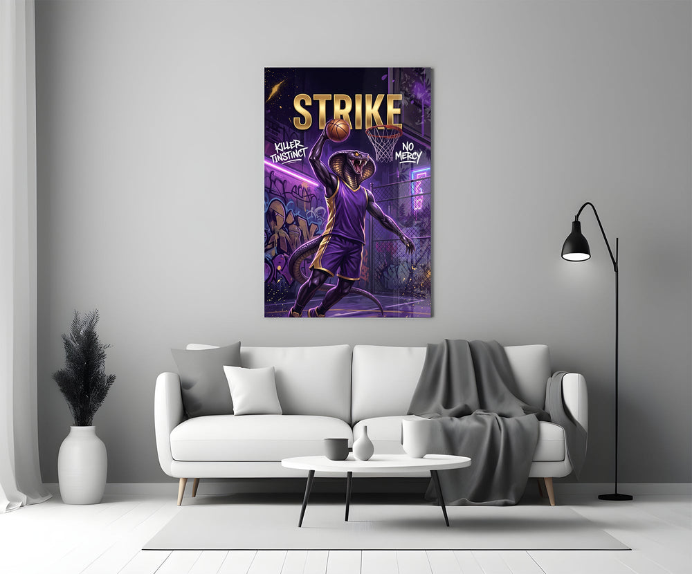 strike cobra baller slam dunk panel bringing character to a minimalist living room wall