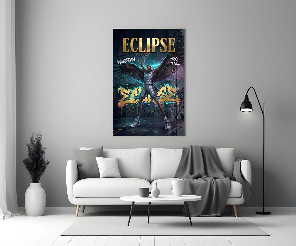 eclipse black-winged raptor baller panel bringing character to a minimalist living room wall