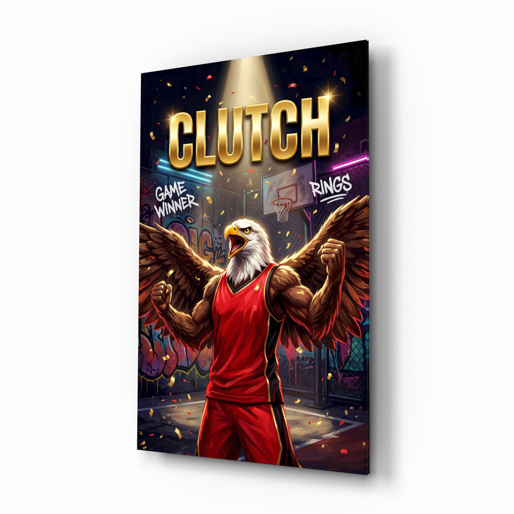 Clutch Bald Eagle Victory Glass Wall Art - Lifestyle preview in a designer interior