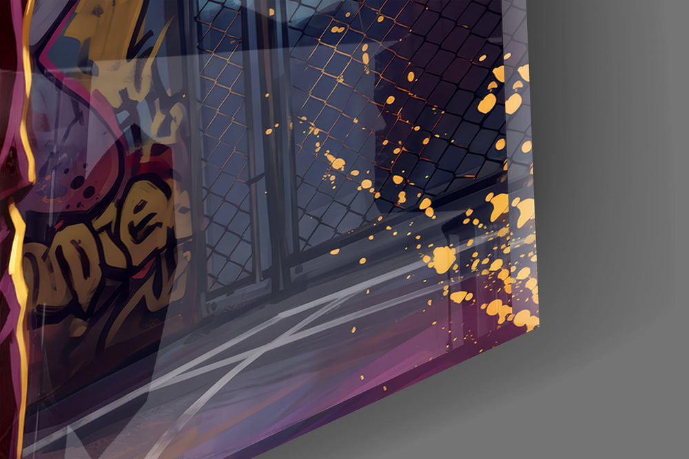 Close-up detail of the small gold crown perched on the lion's mane as it loads the shot on the glass surface