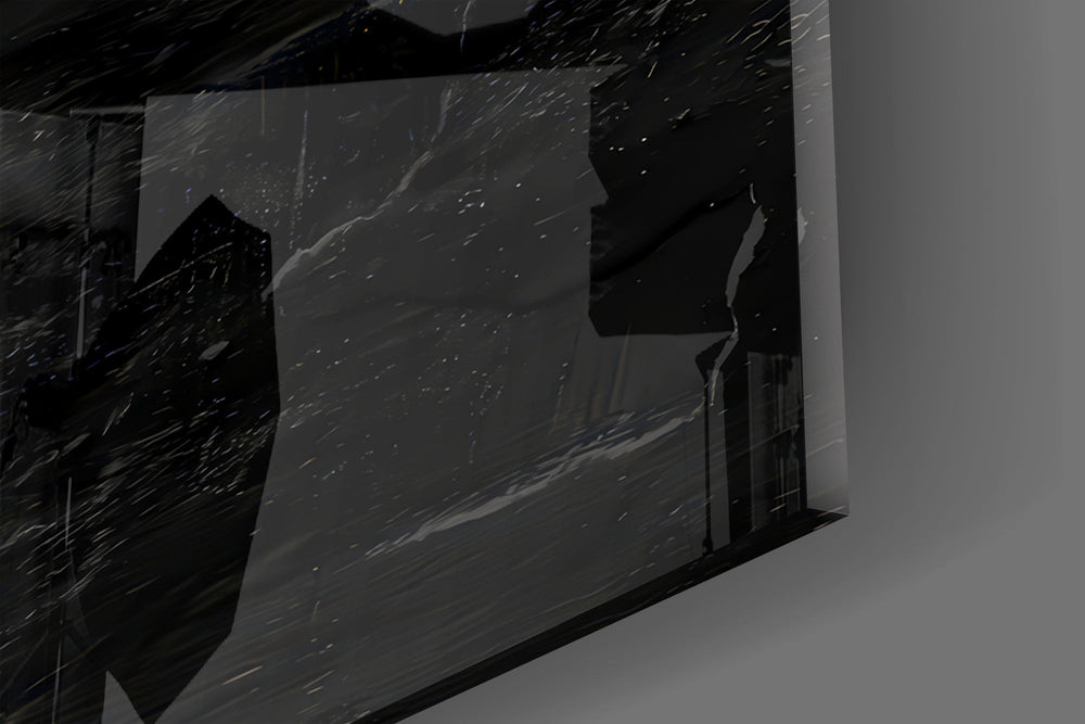 Close-up detail of the chalky green-filled progress bar and distressed lettering on the glass surface