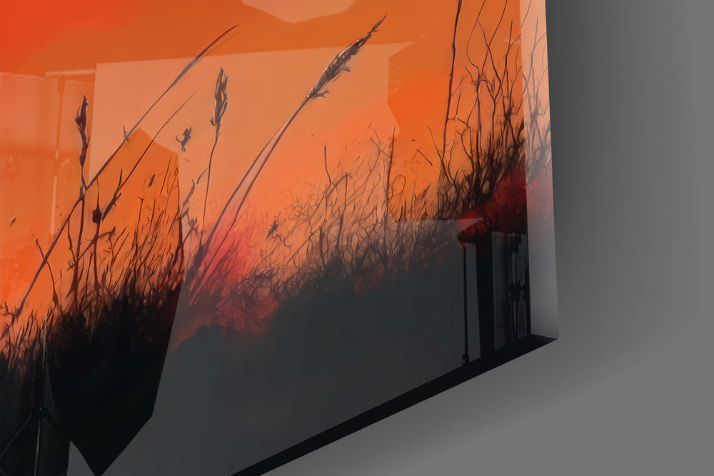 Close-up detail of the wind-blown mane and the pale full moon behind it on the glass surface