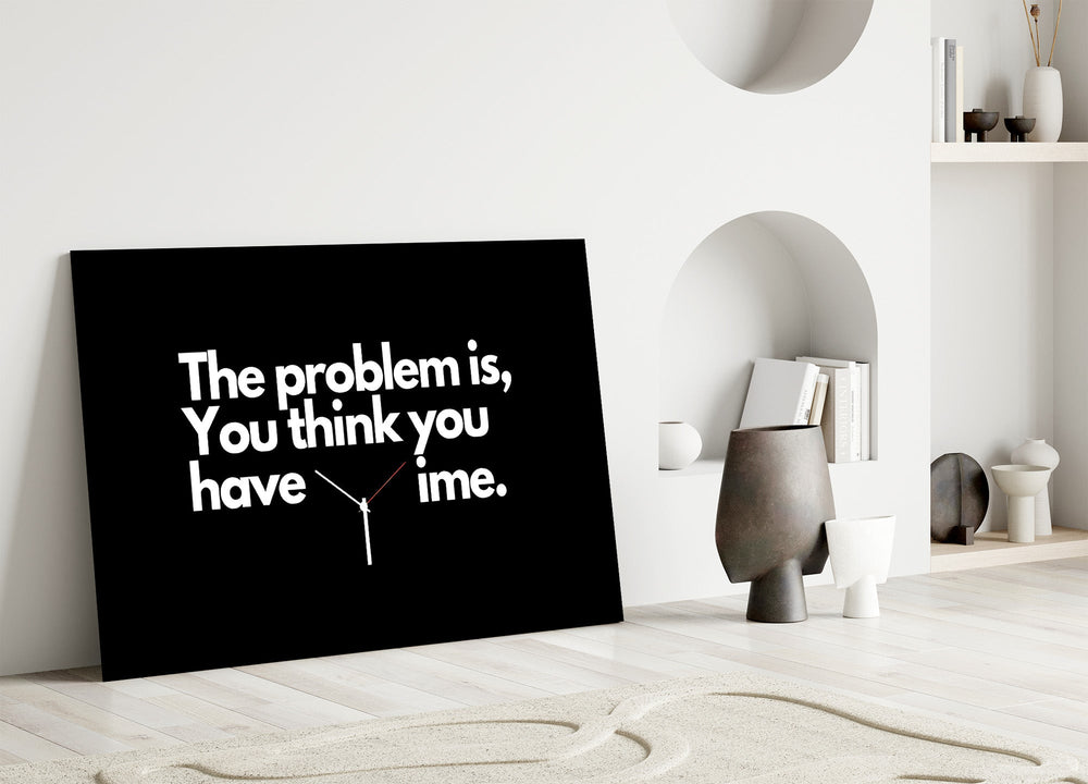 you think you have time clock quote panel bringing character to a minimalist living room wall