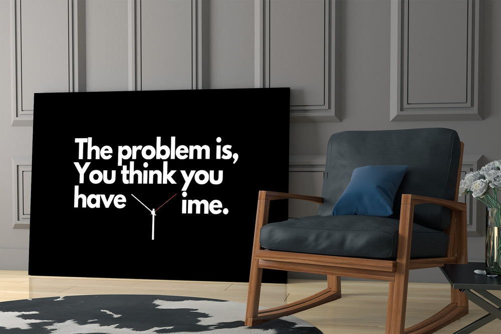 you think you have time clock quote panel resting in a shelving niche in a modern interior