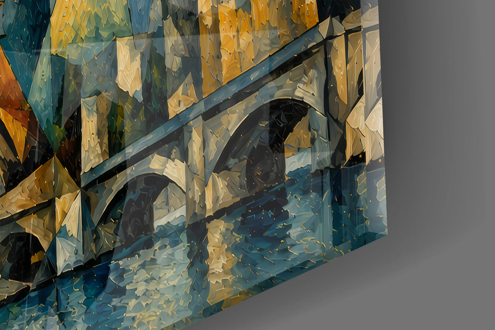 Eiffel Tower glass wall art close-up detail of the printed surface on tempered glass