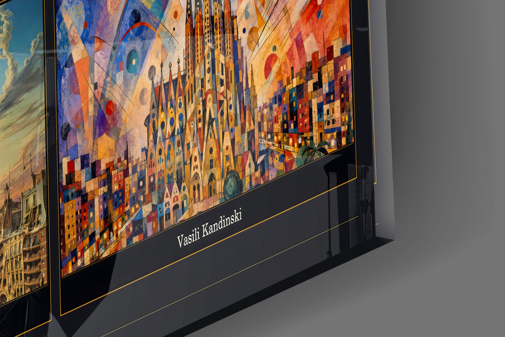 Sagrada Familia glass wall art close-up detail of the printed surface on tempered glass