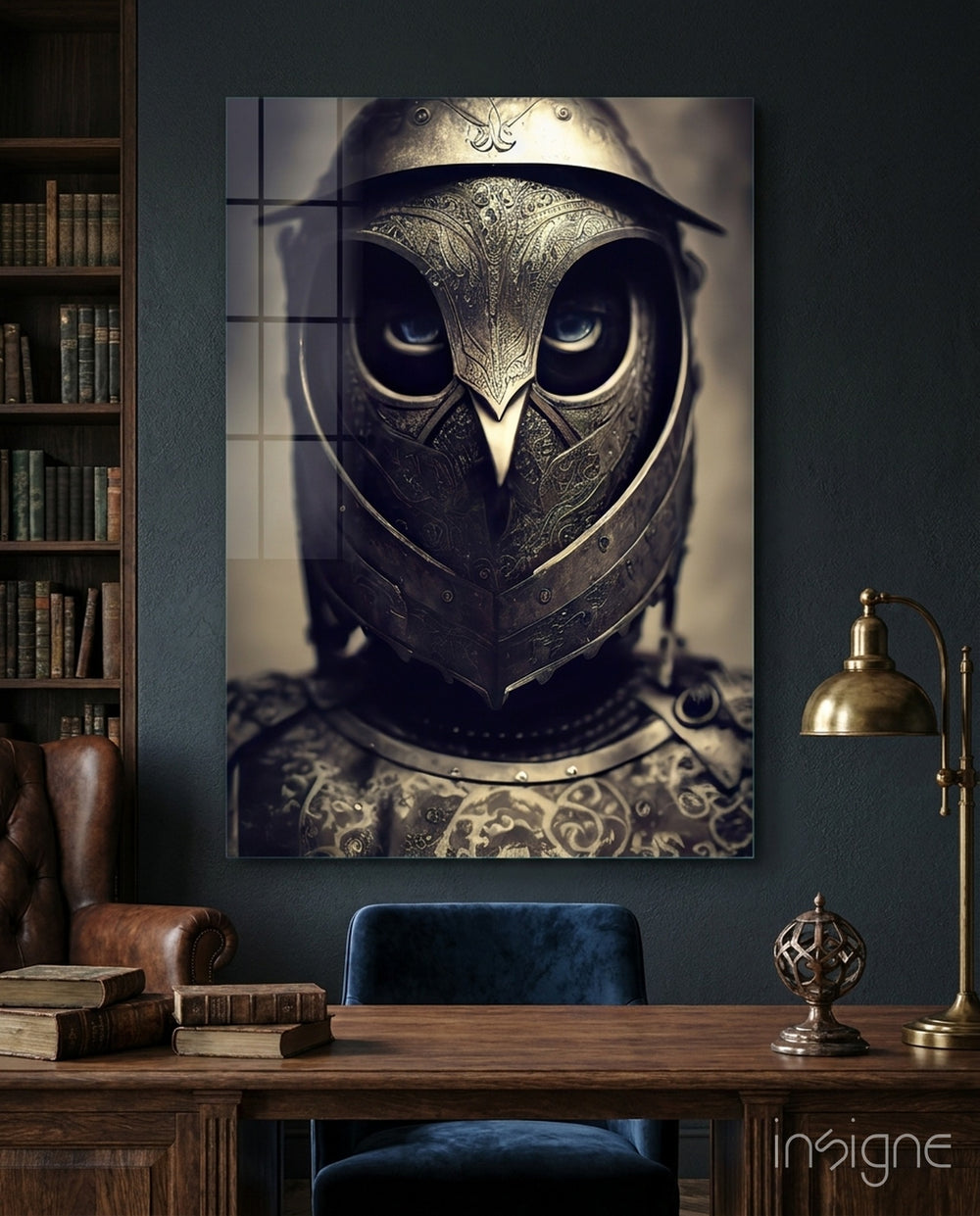 The Beak Glass Wall Art || Designer Collection - Lifestyle preview in a designer interior