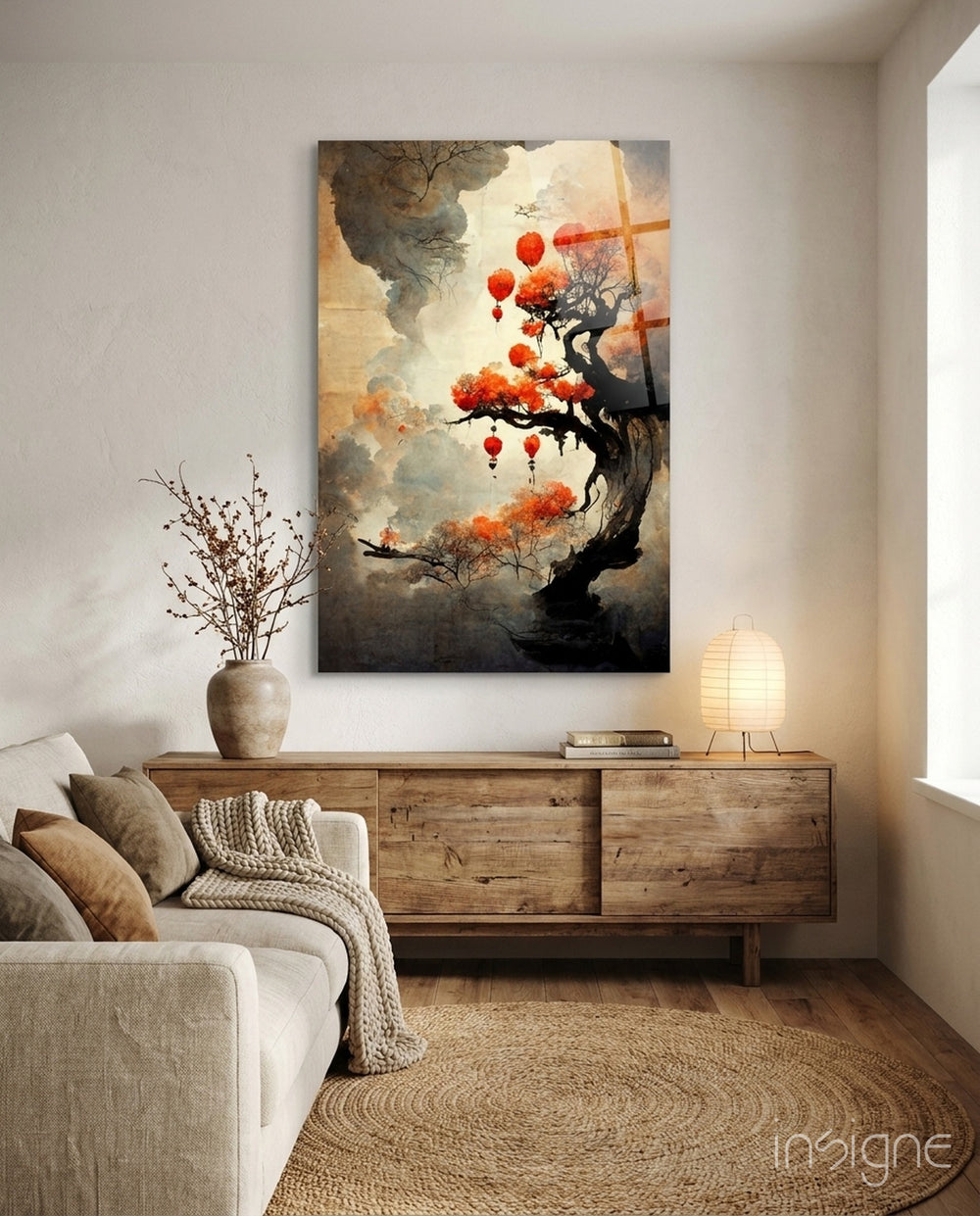 Tree of Hope Glass Art || Designers Collection - Lifestyle preview in a designer interior