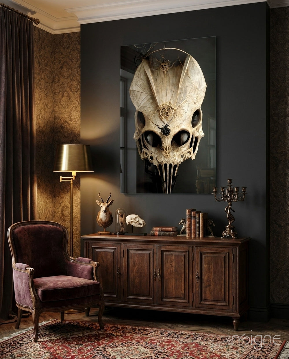 It's Skull Glass Art || Designer Collection - Lifestyle preview in a designer interior