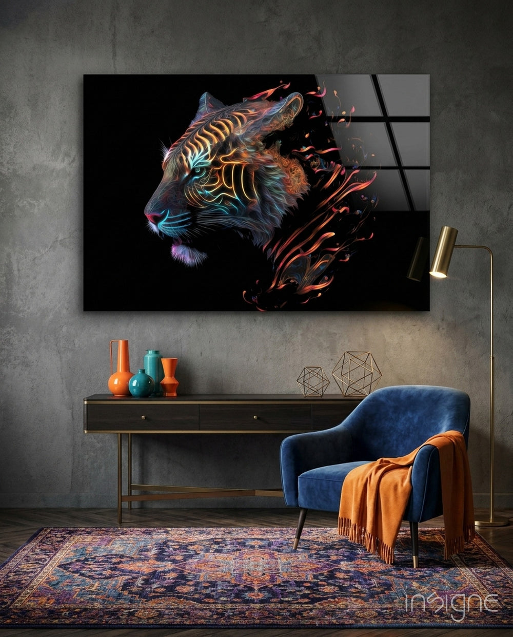 Sparkling Glory Glass Wall Art || Designer Collection - Lifestyle preview in a designer interior