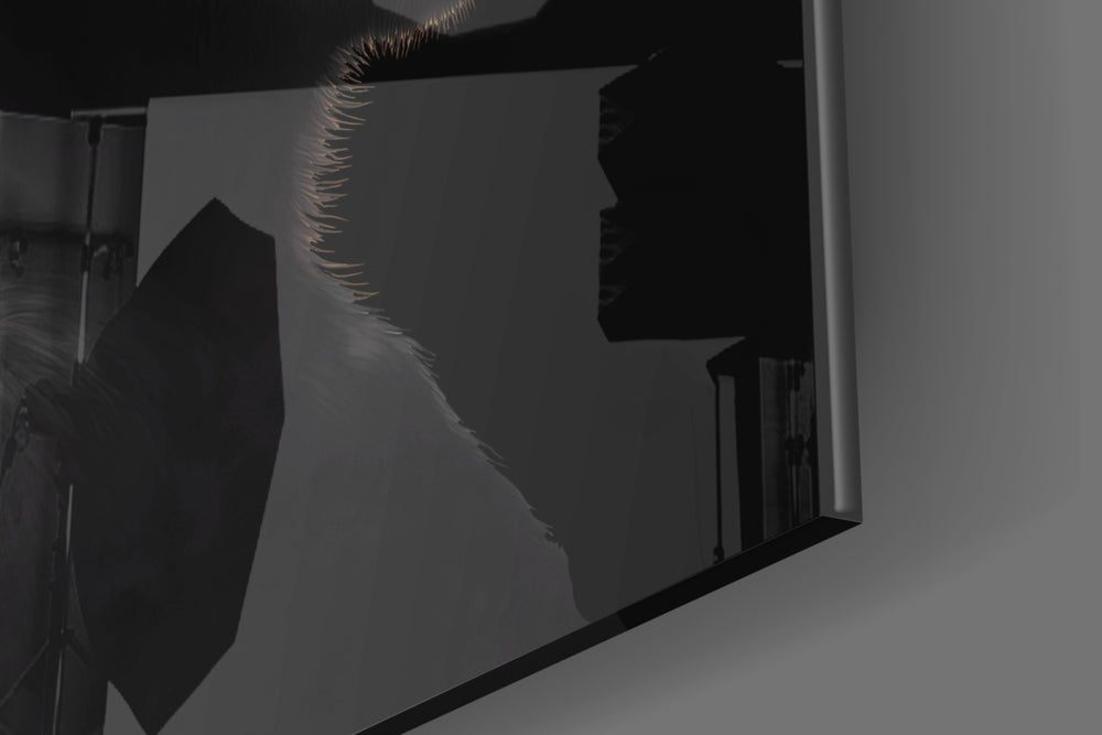 3 Wise Monkey artwork anchoring a wall with bold dramatic palette