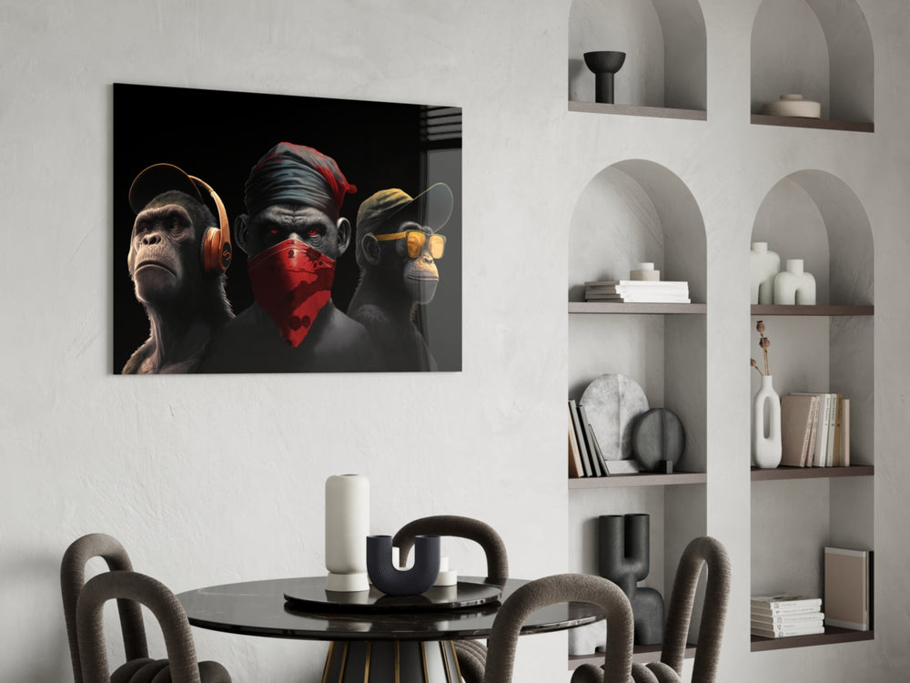 3 Wise Monkey panel adding editorial drama to a gaming room