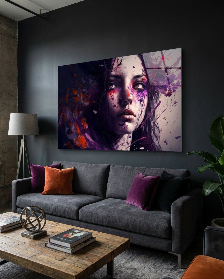 Beauty of a Sadness Glass Wall Art || Designer Collection