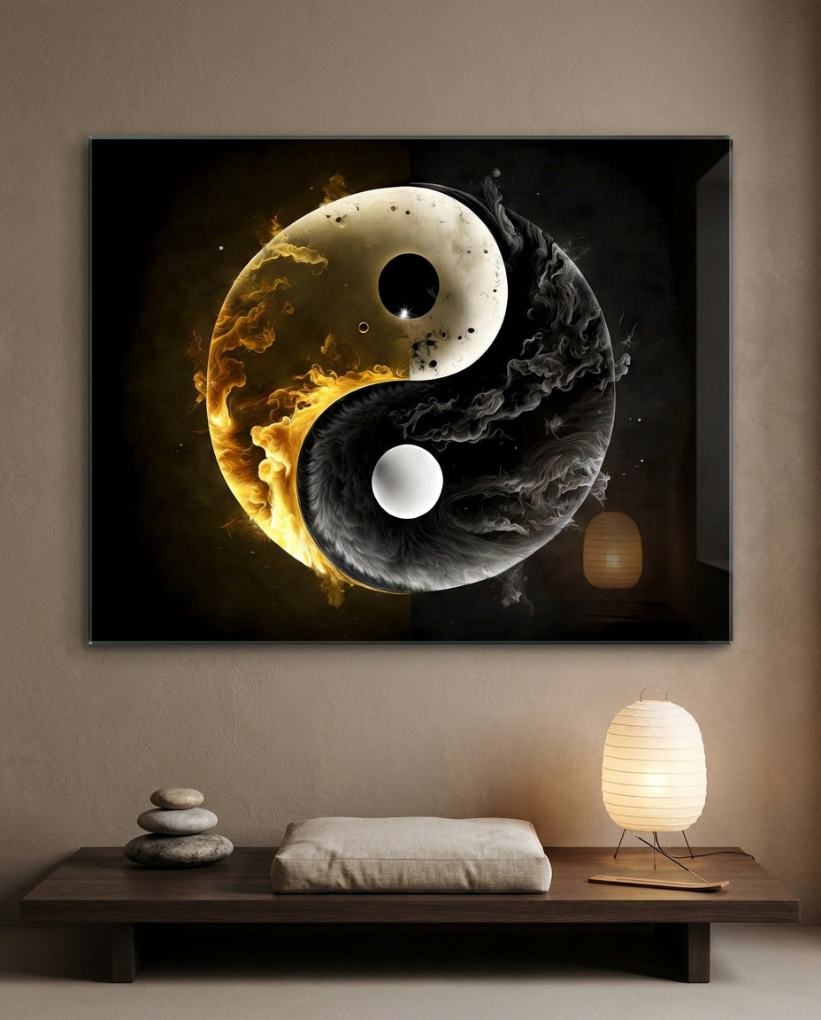 Ying Yang Glass Wall Art || Designer Collection — Yin Yang Circle