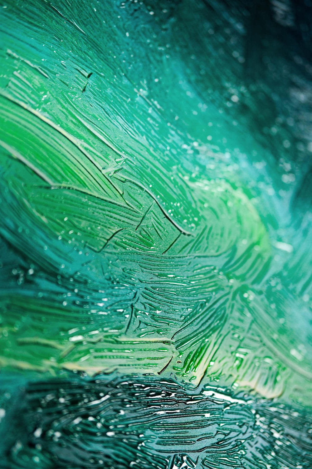 Arctic Aurora Cascade – 3D Haptic Embossed High-Gloss Luxury Wall Art