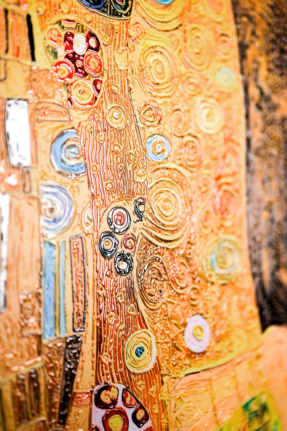 Golden Embrace Reverie — A Textured Tribute to Klimt’s Masterpiece
