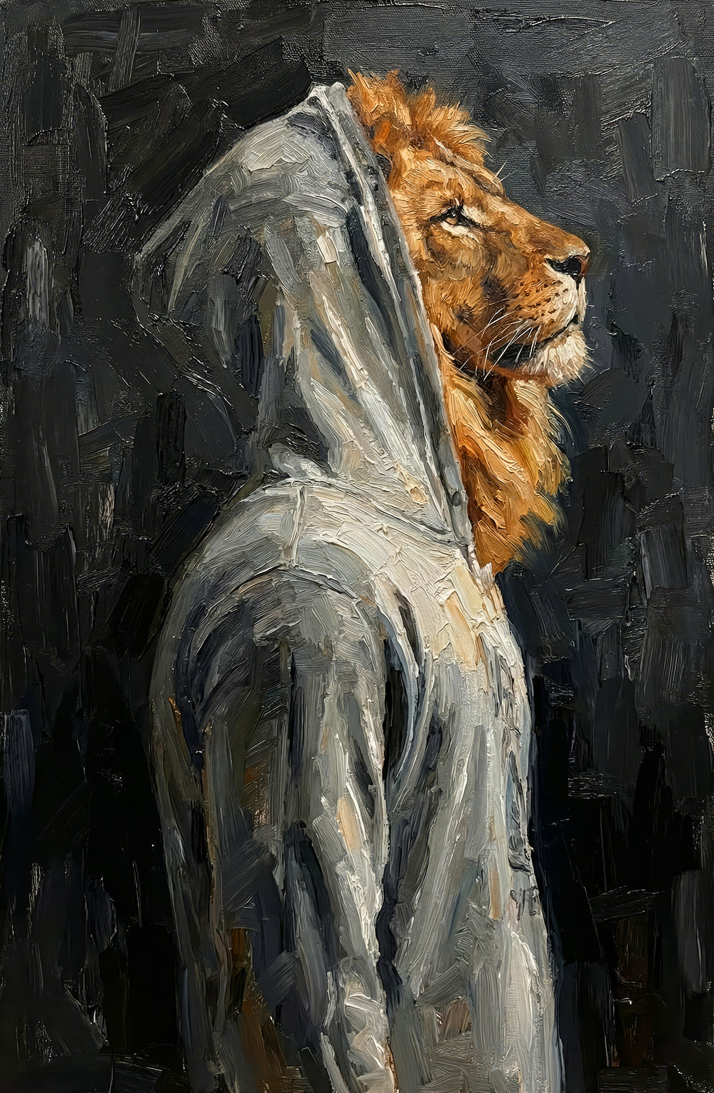 Majestic Urban Monarch — Sokak Asaletinin 3D Impasto Portresi