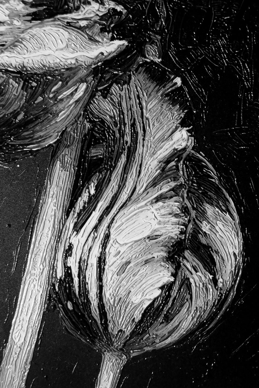 Grazia ossidiana e avorio — Quadro da parete di lusso 3D a rilievo aptico ad alta lucentezza