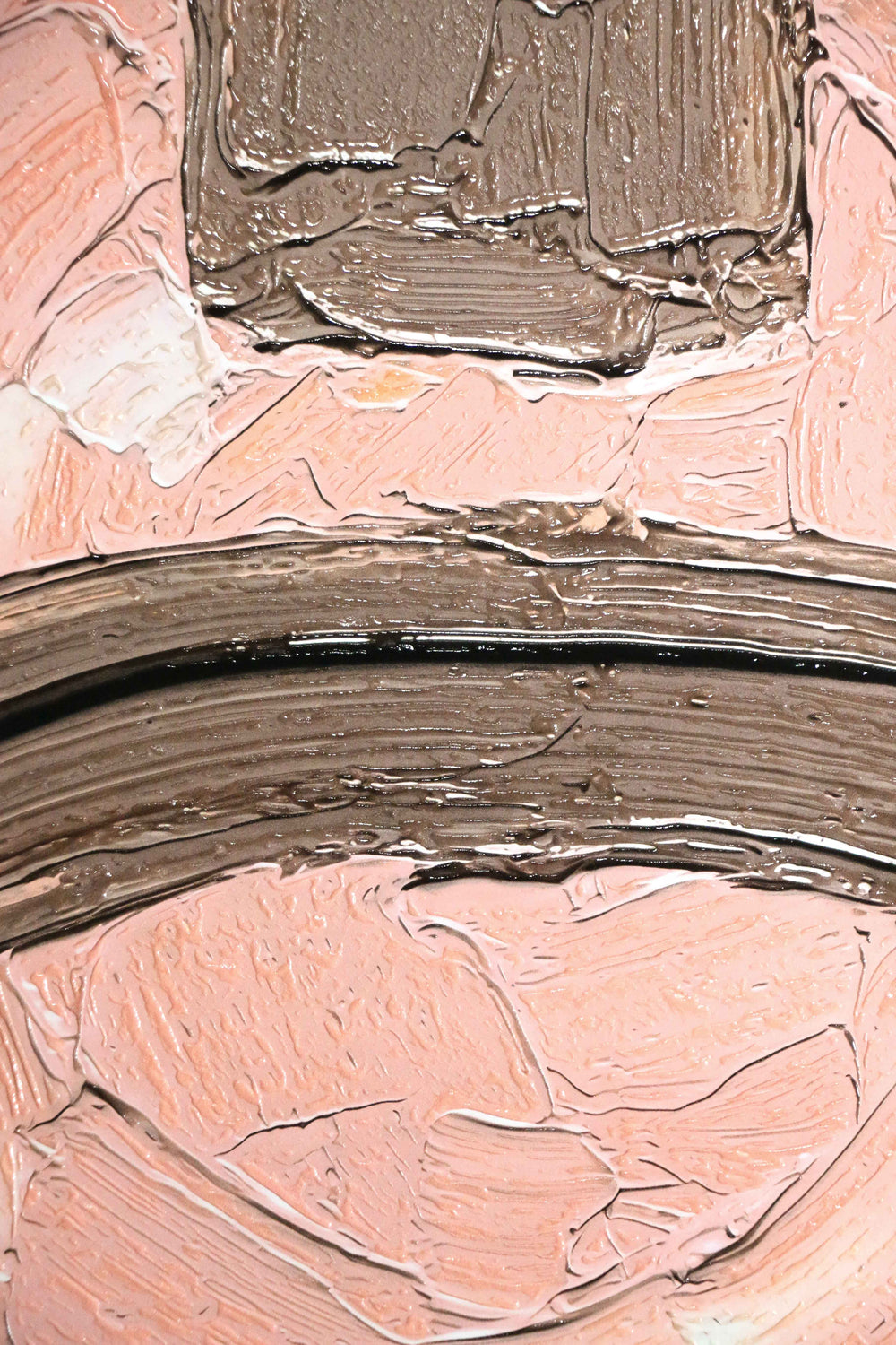 Mocha & Rose Abstract Stack — 3D Haptic Embossed High-Gloss Luxury Wall Art