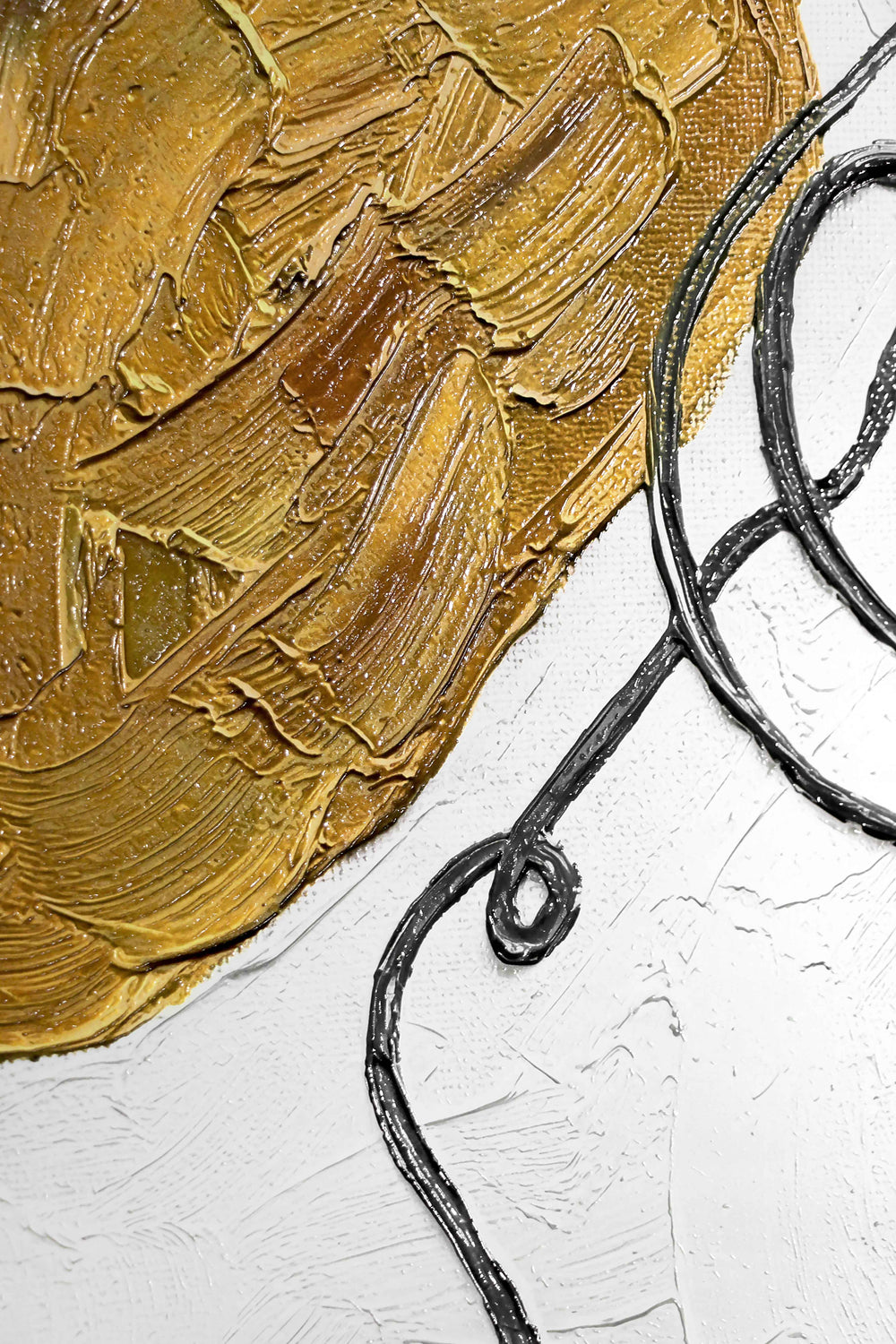 Lirica cremisi e ocra — Quadro da parete di lusso 3D a rilievo aptico ad alta lucentezza
