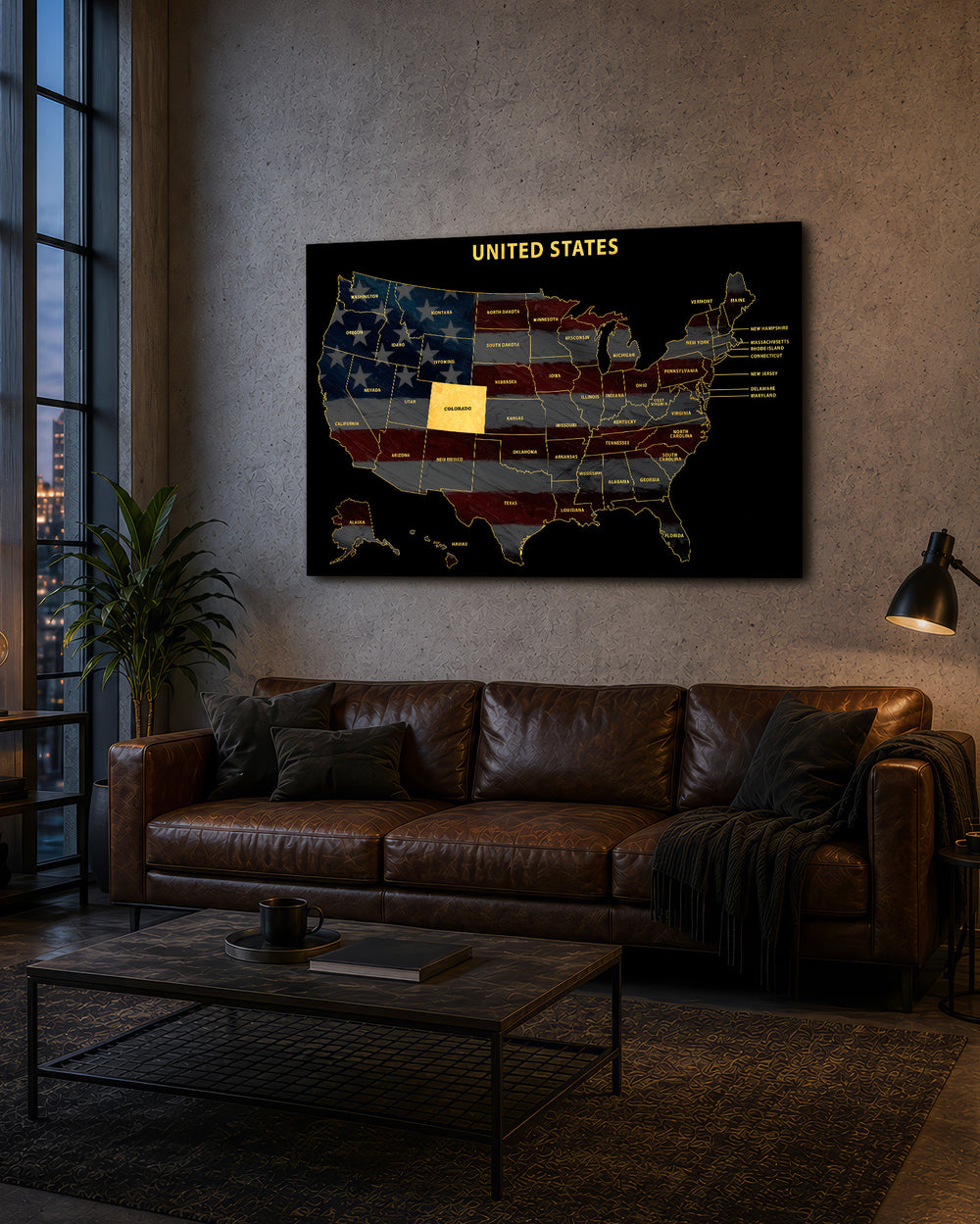Colorado State Map - 3D Embossed Metal Wall Art