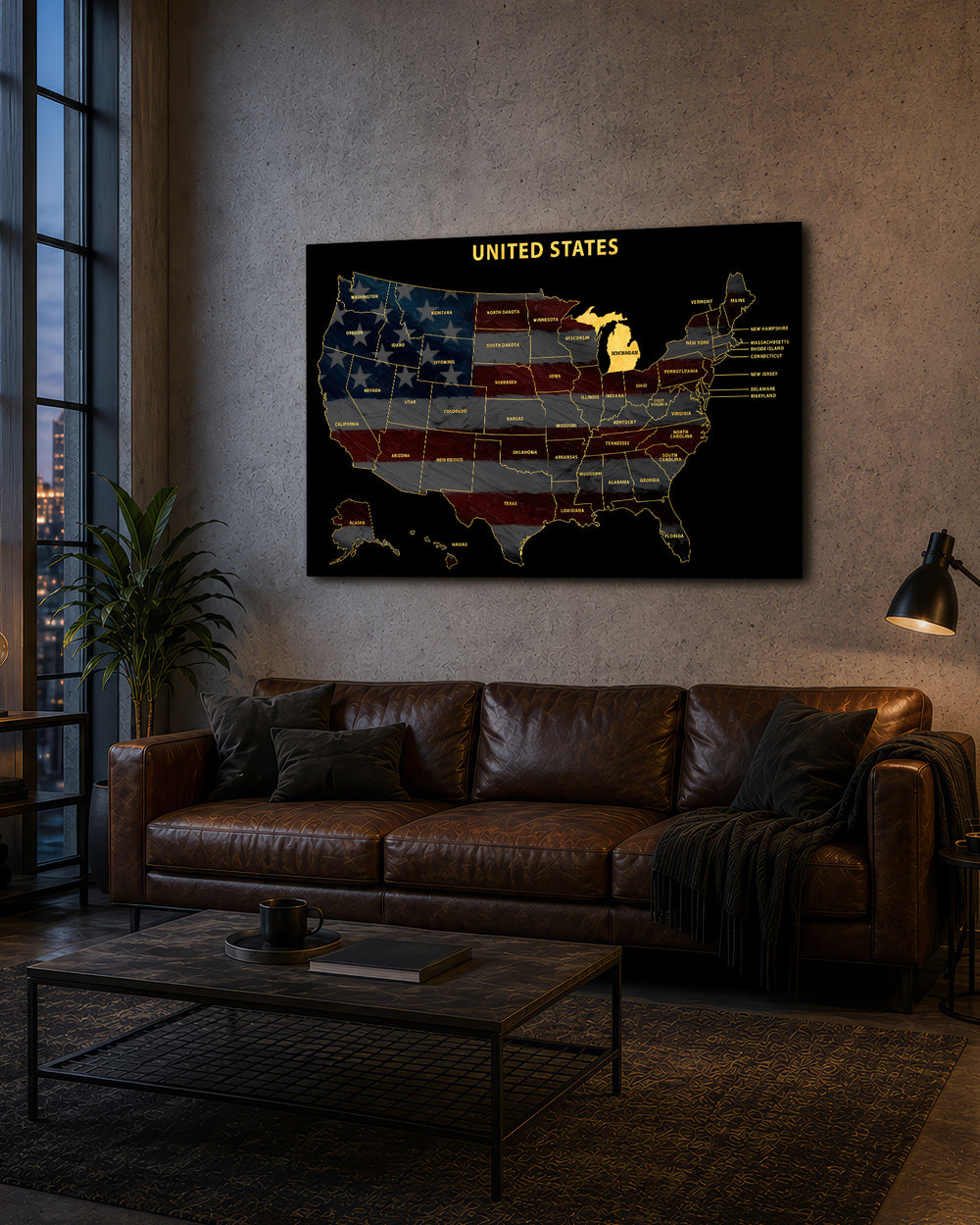 Michigan State Map - 3D Embossed Metal Wall Art