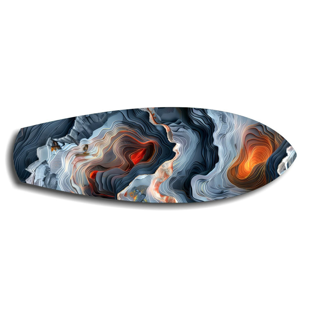 Lava Geode Abstract Glass Wall Art.