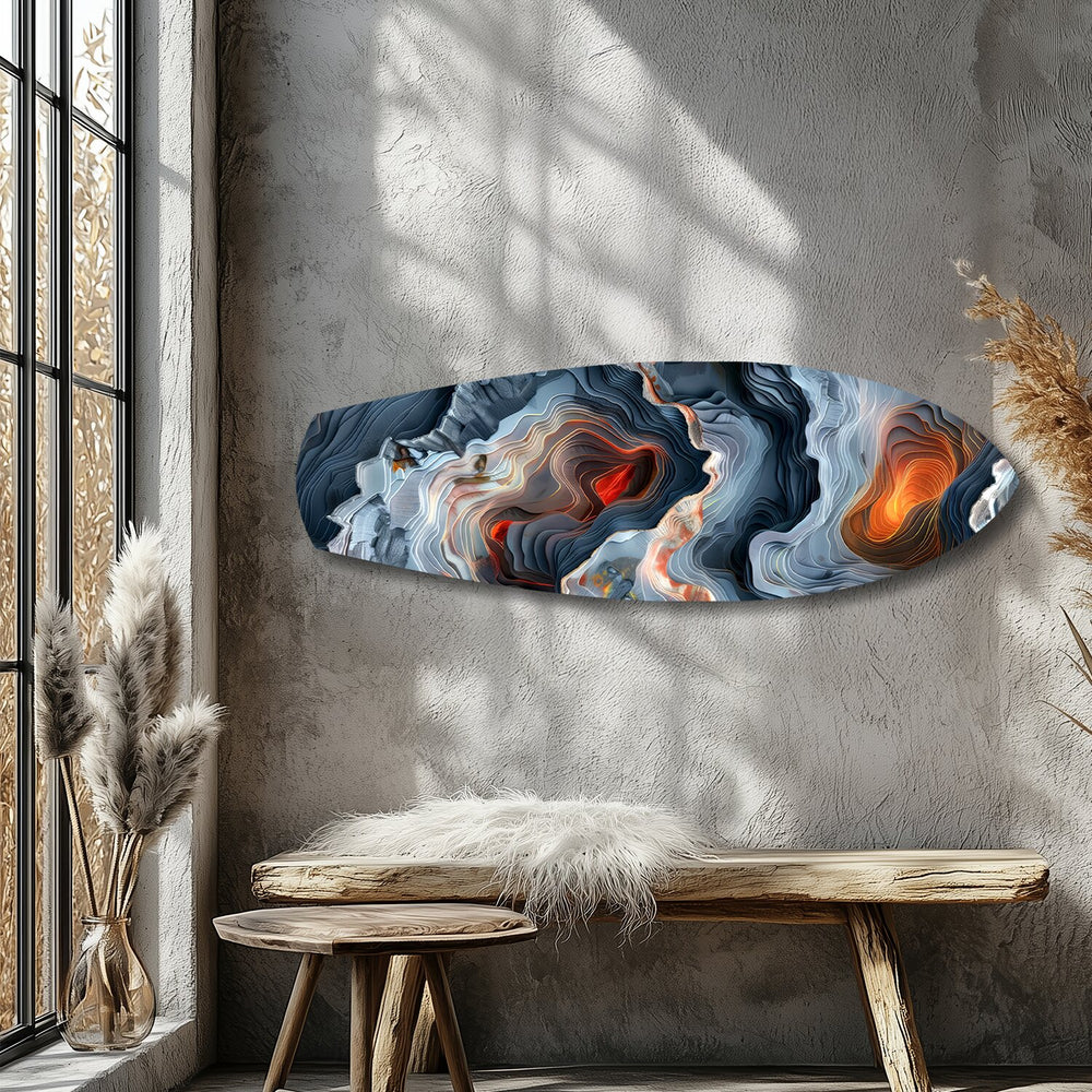 Lava Geode Abstract Glass Wall Art.